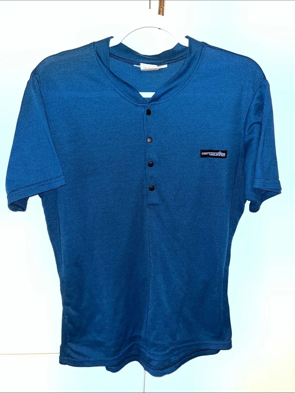 Vintage Teal Blue Cannondale Made in USA 1/2 Snap bike retro cycling jersey L